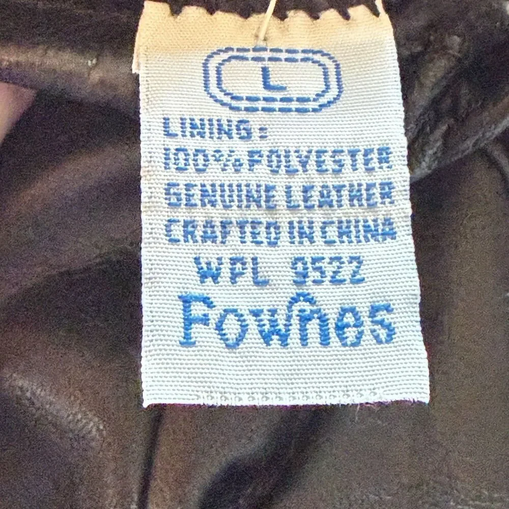 Fownes Black Nappa Leather Gloves Womens Large Lined Genuine Leather NWT Large